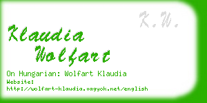 klaudia wolfart business card